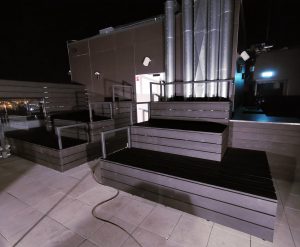 siedziska 3 poziomowe, poszycie - modrzew syberyjski wypalany